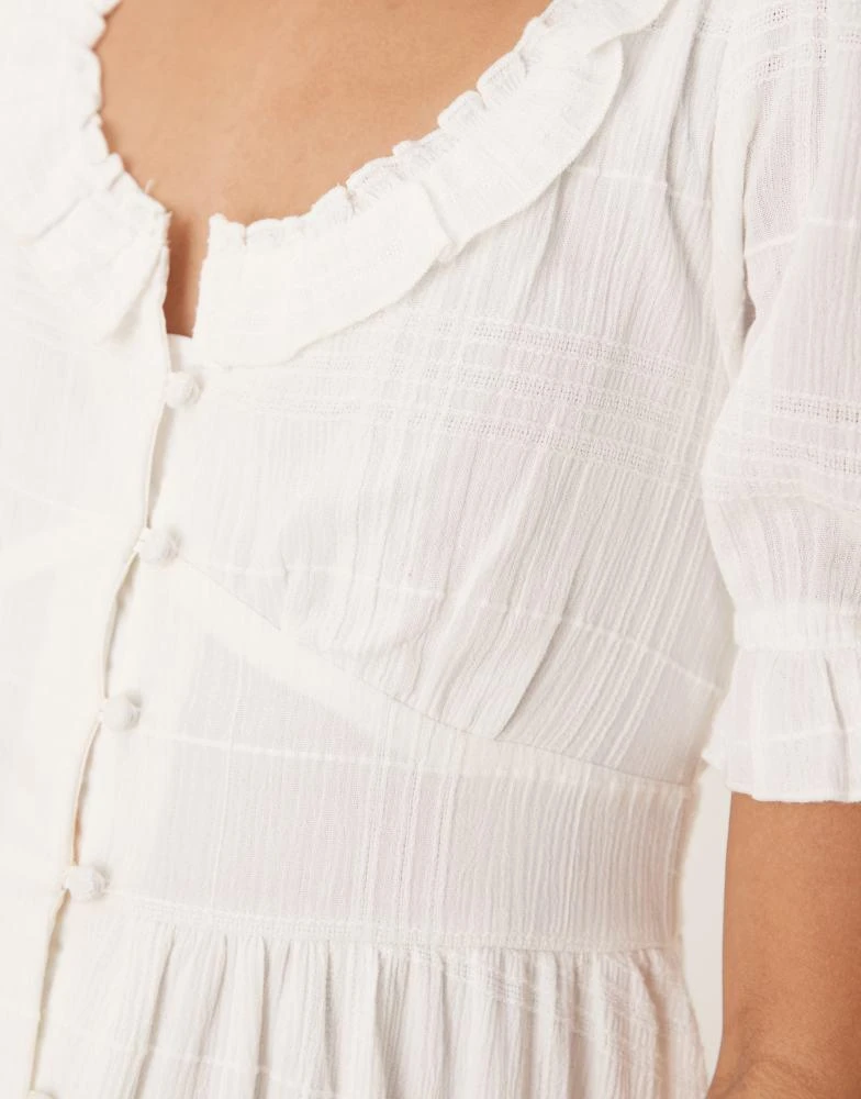 Nobody's Child Nobody's Child Flossie frill detail midaxi dress in white 4