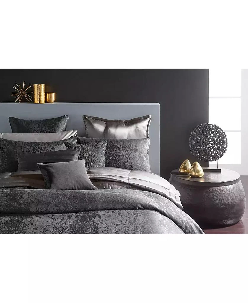Donna Karan CLOSEOUT! Moonscape Reversible Textured Jacquard Duvet Cover 4