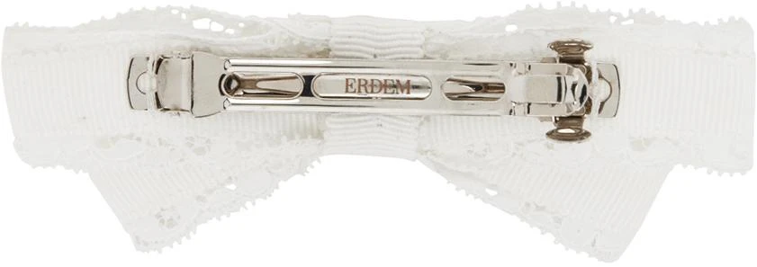 Erdem White Bow Hair Barrette 2