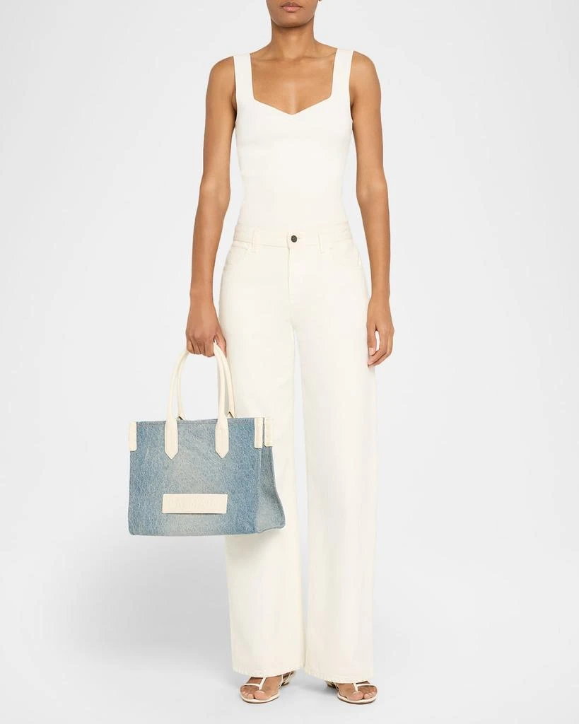 Balmain B-Army Shopper Tote Bag in Faded Denim 6