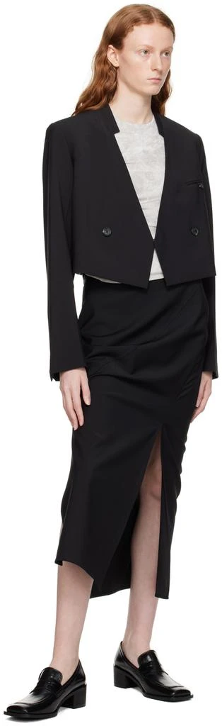 Helmut Lang Black Twisted Midi Skirt 4