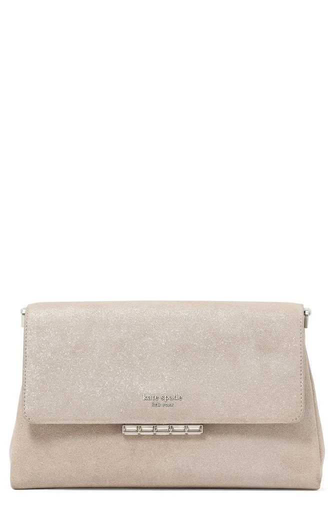 Kate Spade grace glitter suede clutch