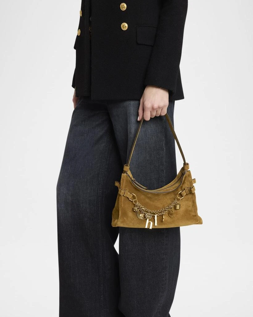 Chloé Logo Charm Hobo Bag in Suede 2