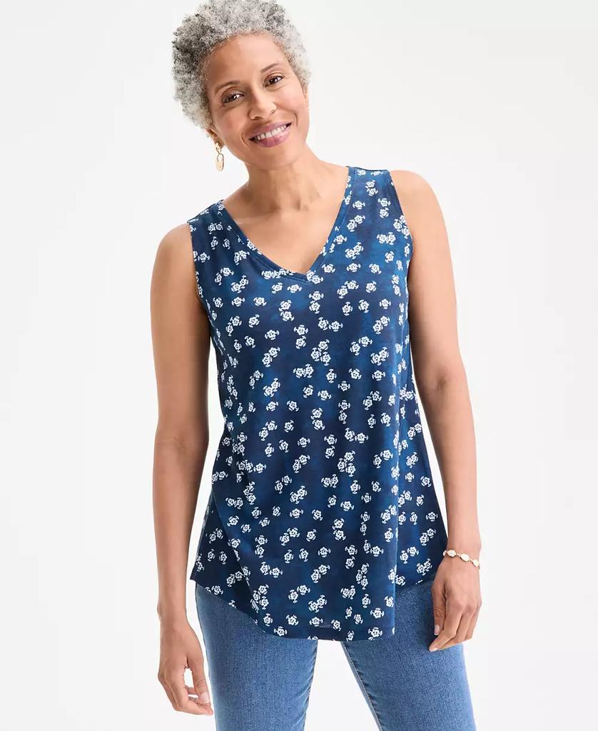 Style & Co Women's Printed V-Neck Tank, Exclusively at Macy's