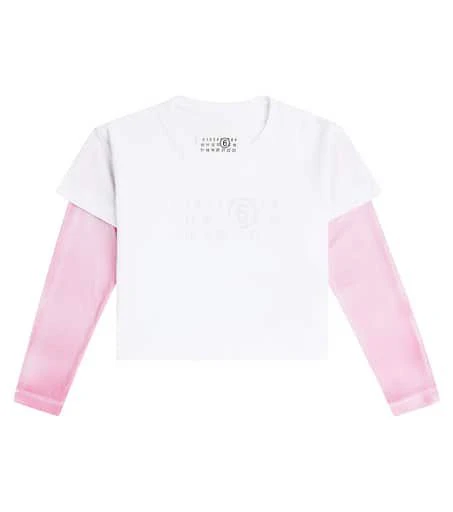 MM6 Logo cotton jersey top 1