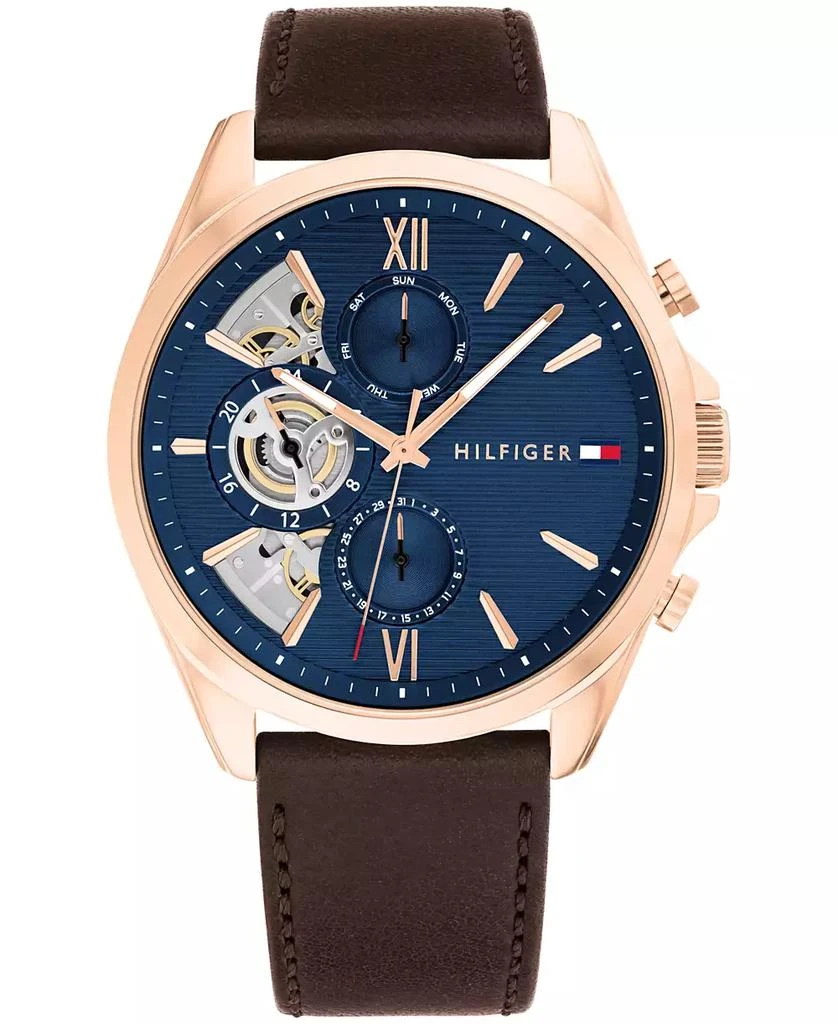 Tommy Hilfiger Men's Quartz Brown Leather Watch 43.5mm 1