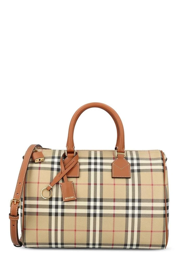 Burberry Burberry Checked Zipped Top Handle Bag 1