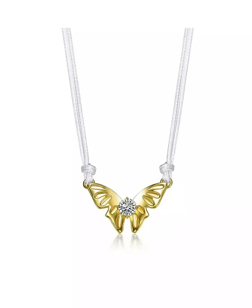 GiGiGirl 14K Gold Plated Cubic Zirconia Butterfly Moth Pendant Necklace