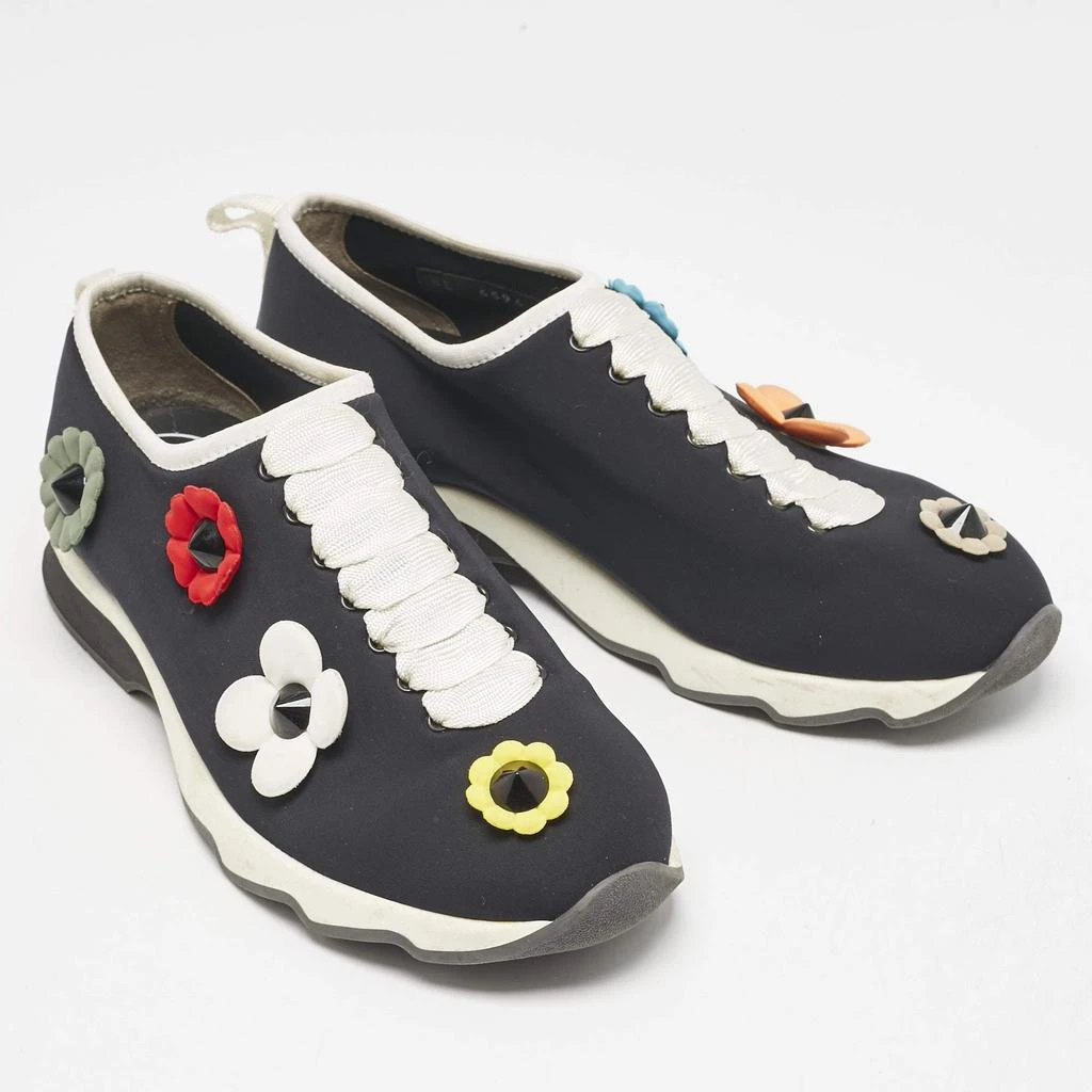 Fendi Fendi Black Neoprene Flowerland Slip On Sneakers Size 39 4