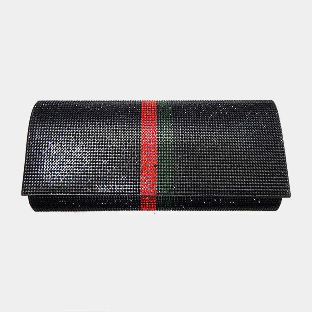 FASHNZFAB Color Block Bling Evening Clutch Crossbody Bag