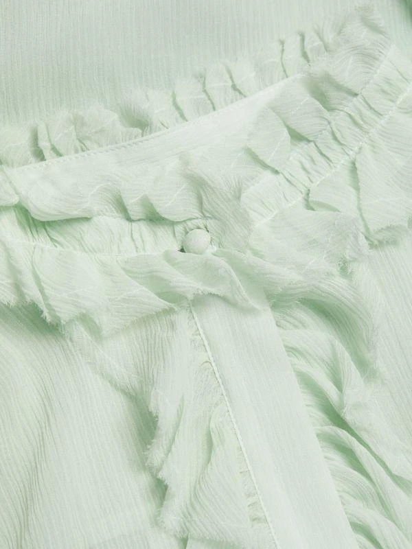 7 For All Mankind Ruffled Cotton Sleeveless Blouse 4
