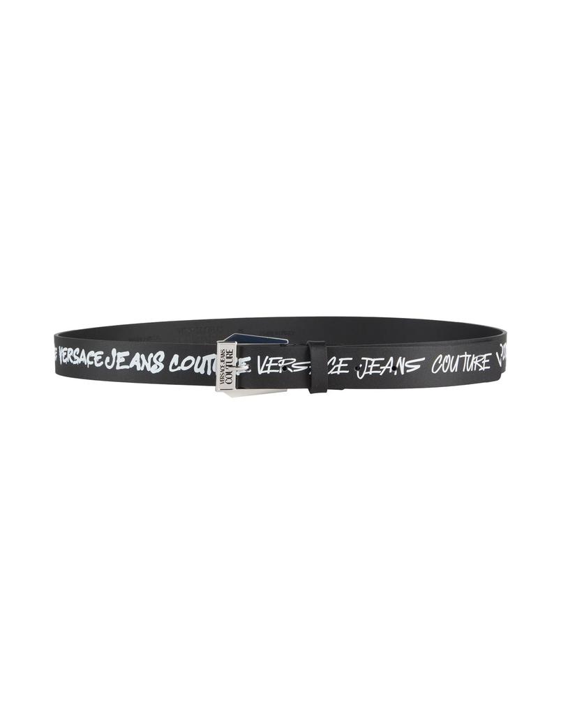 Versace black embossed crocodile calfskin belt with