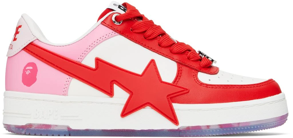 Bape Red & Pink BAPE STA OS Sneakers 1