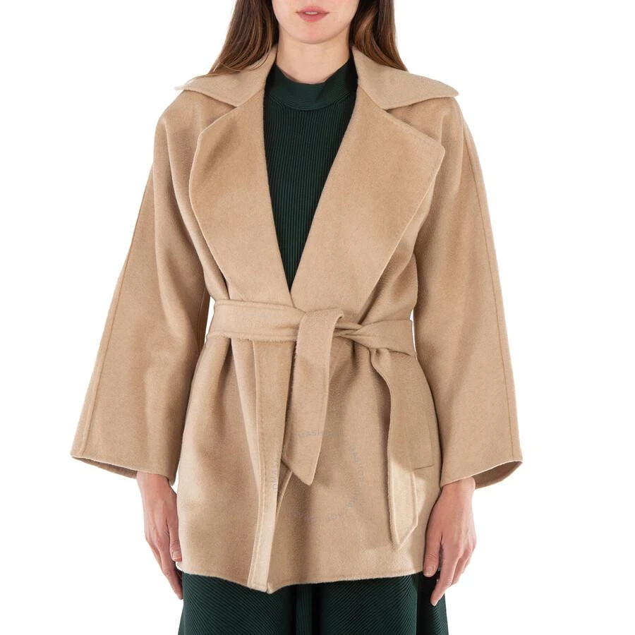 Max Mara Camel Carpi Belted Short Coat