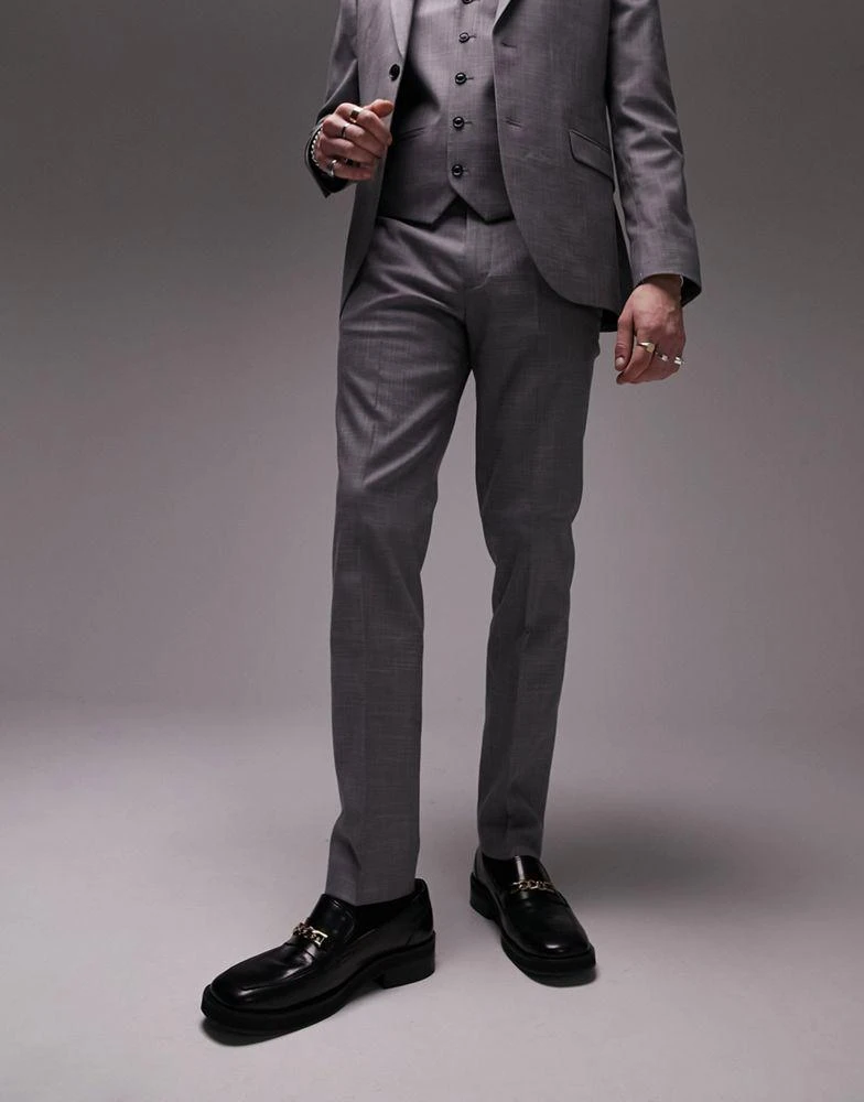 Topman Topman stretch skinny trousers in grey 3