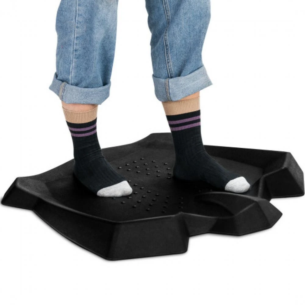 Hivvago Portable Anti-Fatigue Standing Mat with Massage Points and Diverse Terrain-Black 4