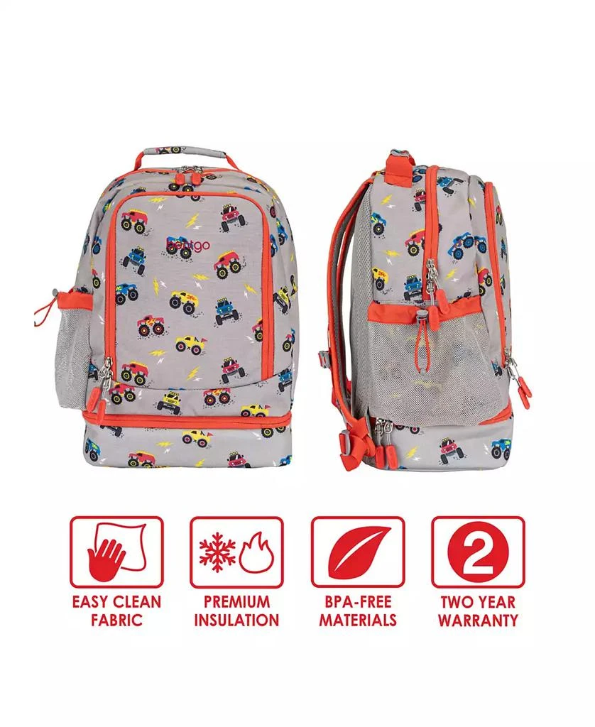 Bentgo Kids Prints 2-In-1 Backpack and Insulated Lunch Bag - Trucks 3