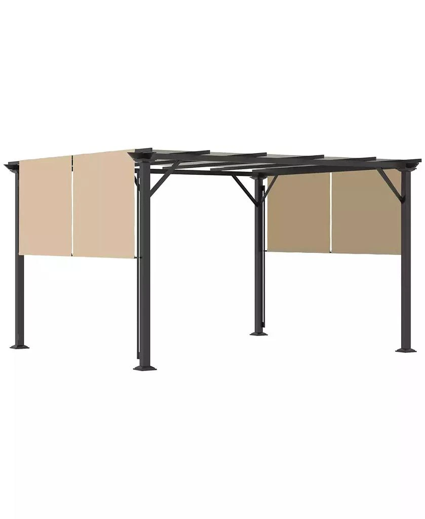 Outsunny 12
x 10
Outdoor Patio Gazebo Pergola with Retractable Canopy Roof