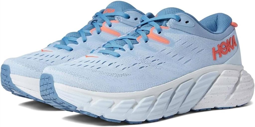 Hoka One One Women's Gaviota 4 Running Shoes In Blue Fog Plein Air
