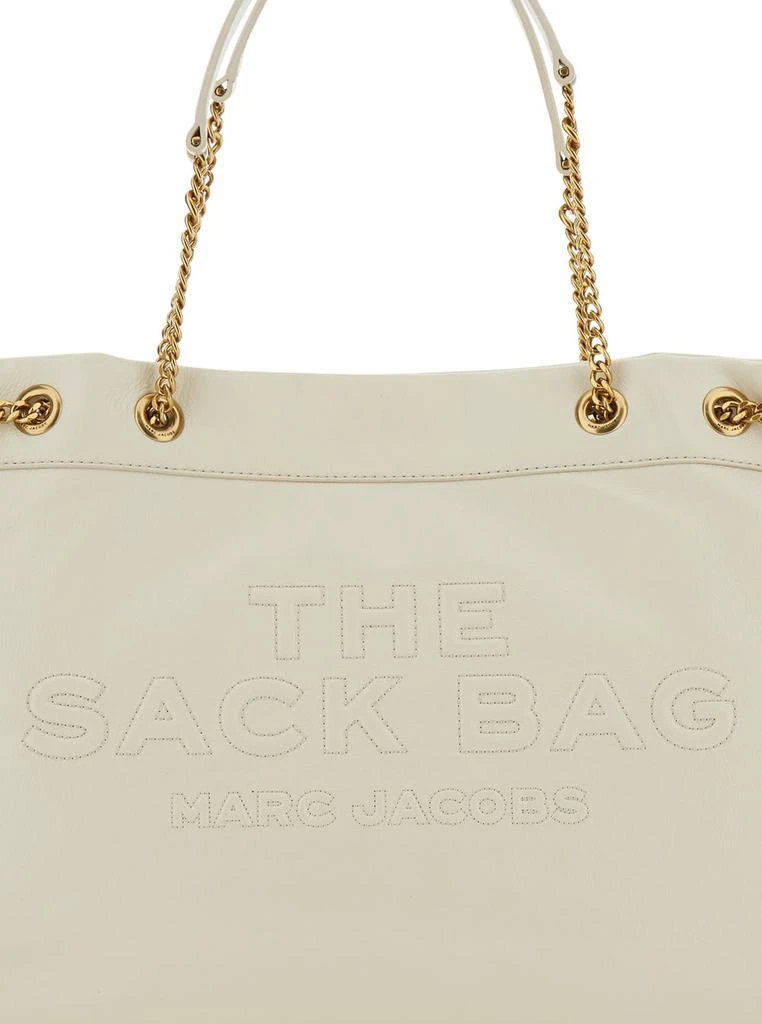 Marc Jacobs the Sack Bag White Shoulder Bag With Logo Embossed On The Front In Leather Woman 3