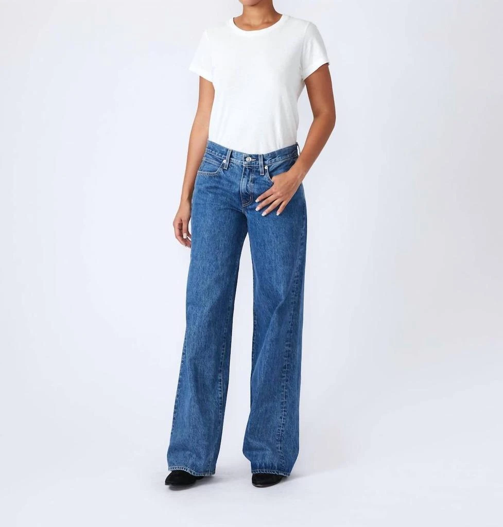 SLVRLAKE Mica Low Rise Wide Leg Jeans In Blue 1