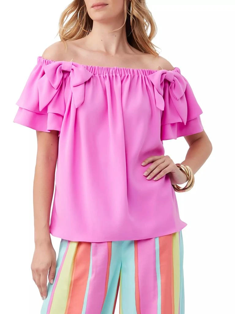 Trina Turk Silia Bow Off-the-Shoulder Top 4