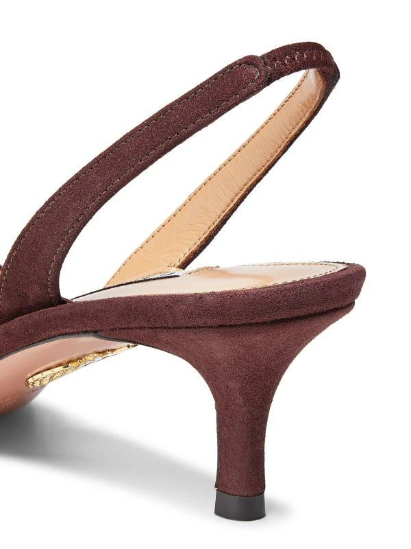 Aquazzura Milanese 50MM Suede Slingback Pumps 3