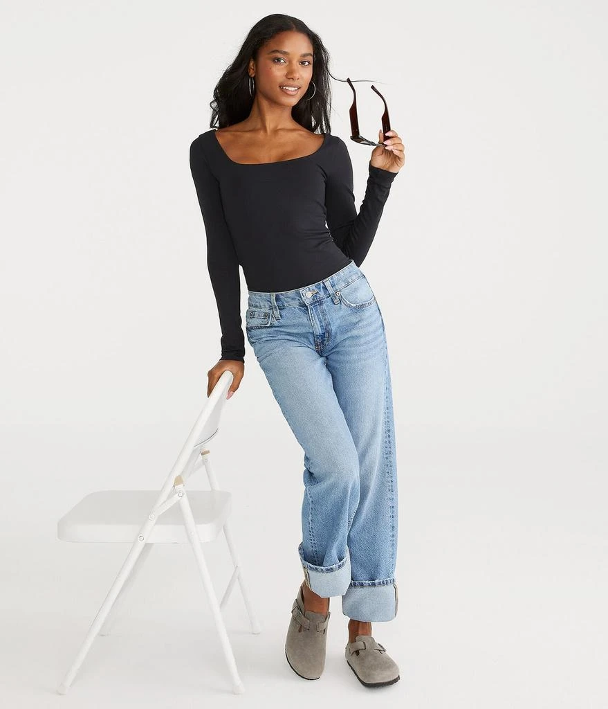 Aeropostale Long Sleeve Seriously Soft Sculpt Scoop-Neck Tee 2