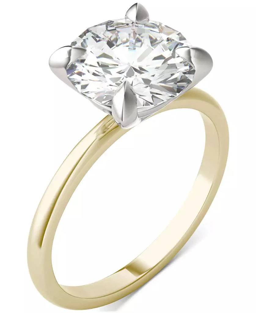 Charles 
Colvard Moissanite Classic Basket Solitaire Engagement Ring (3 ct. t.w.) in Two-Tone 14k Gold