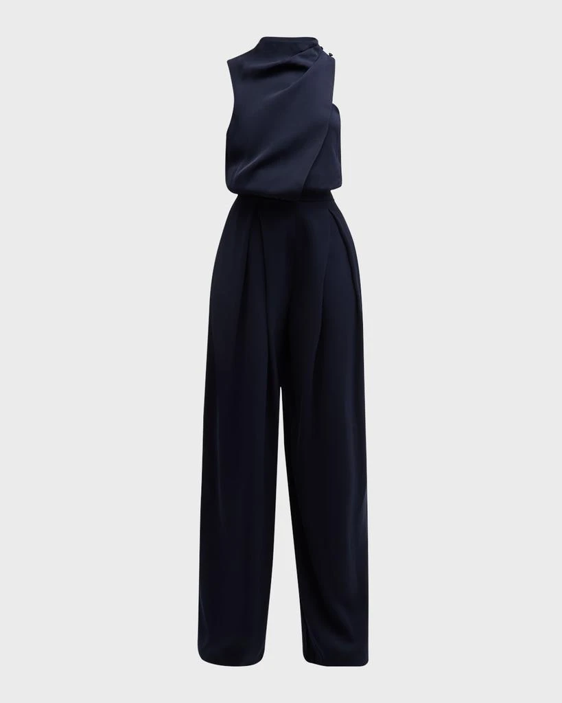 Black Halo Floella Draped Mock-Neck Jumpsuit 1