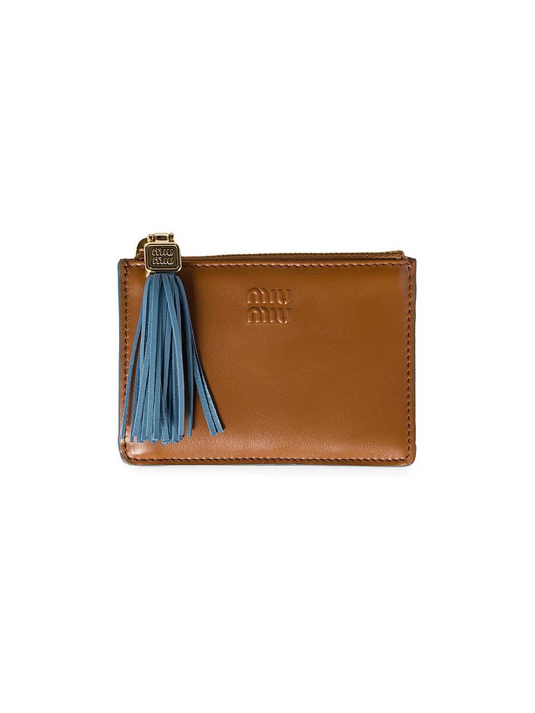 【関税&送料込】Miu Miu Cerulean Leather Card Holder Miu Miu Cerulean Leather Card Holder - Bags - BeyondStyle