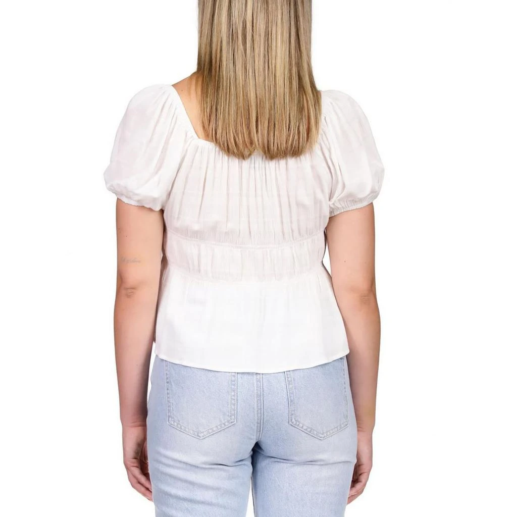Sanctuary Womens Square Neckline Smocked Waist Peplum Top 2