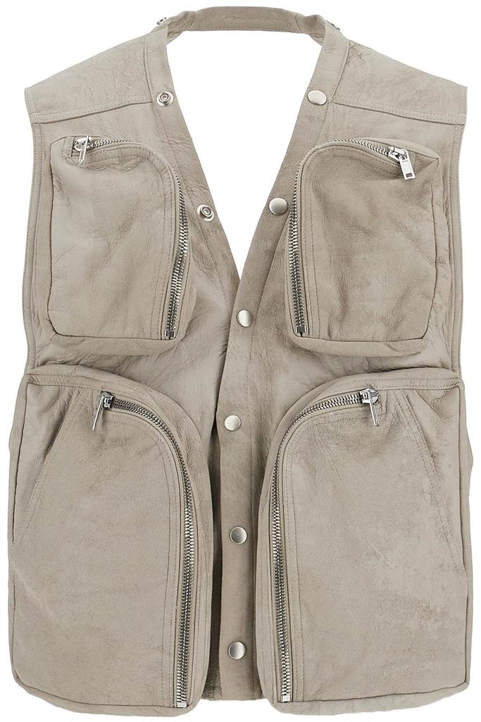 Rick Owens nappa leather cargo vest for