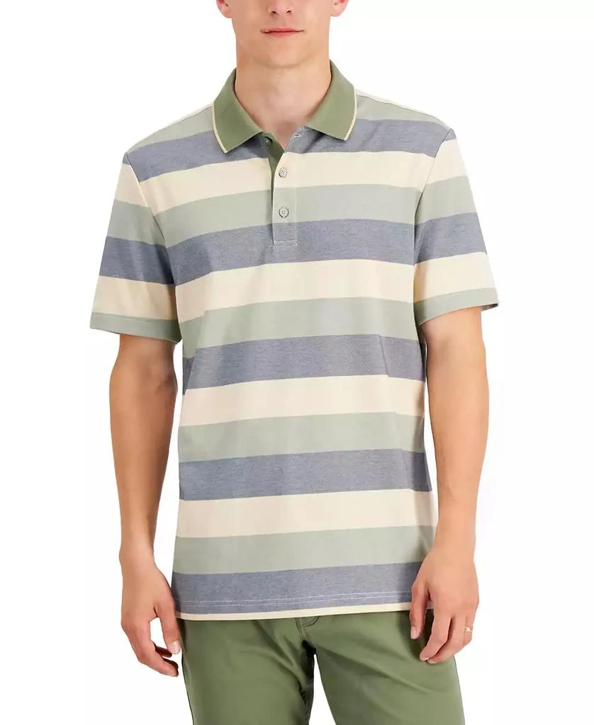 Alfani Men's Regular-Fit Striped Supima Blend Polo Shirt, Created for Macy's 1