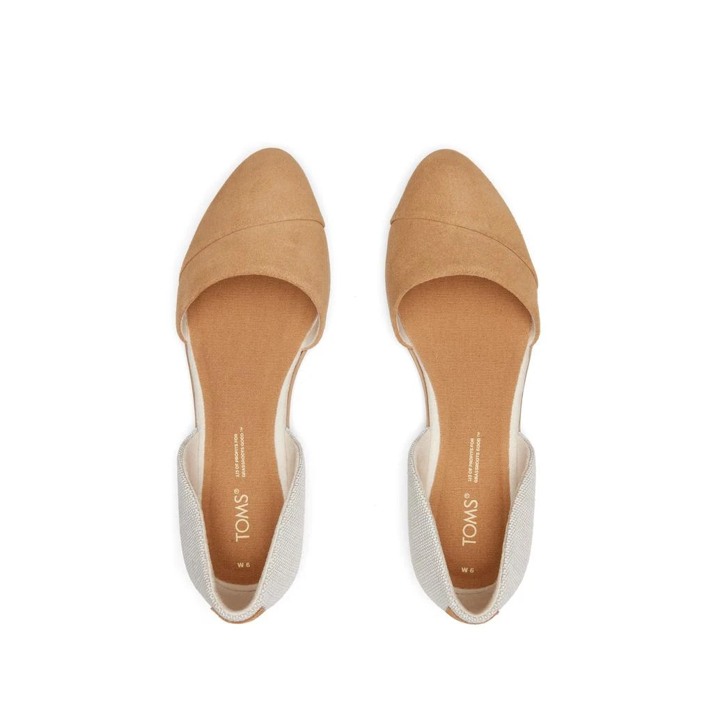 TOMS Shoes Jutti D'Orsay Tan Suede Leather Flat 5