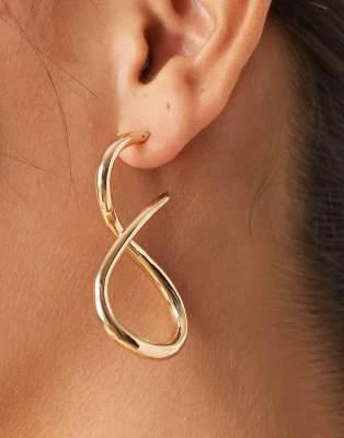 ASOS ASOS DESIGN clean twist drop earrings in gold tone 3