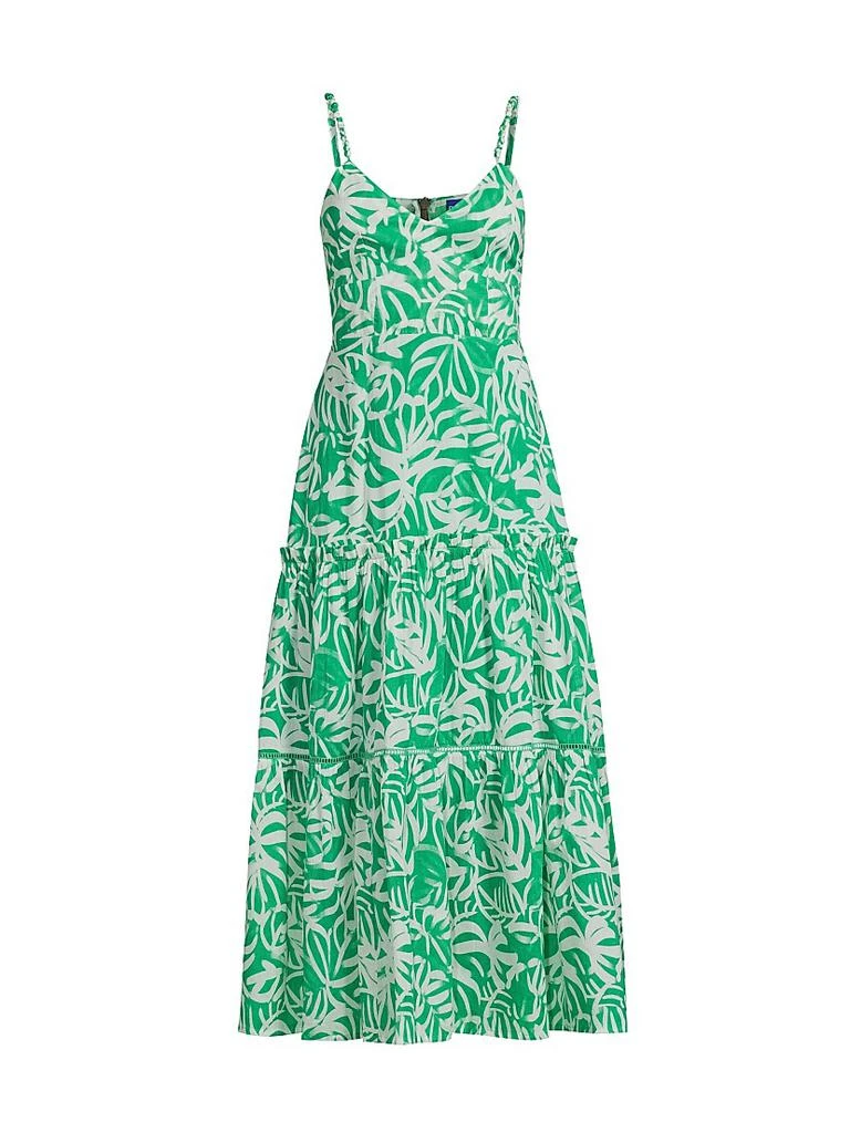 Brittany Leafy Tiered Midi-Dress  On Sale Now with Up to 71% Off |  Discover Exclusive Deals & Savings at BeyondStyle  Authentic Ro's Garden  floral|a-line|dresses|modern|cotton|v-neck|women-owned or  founded|sleeveless|women's|midi-length|Women's ...