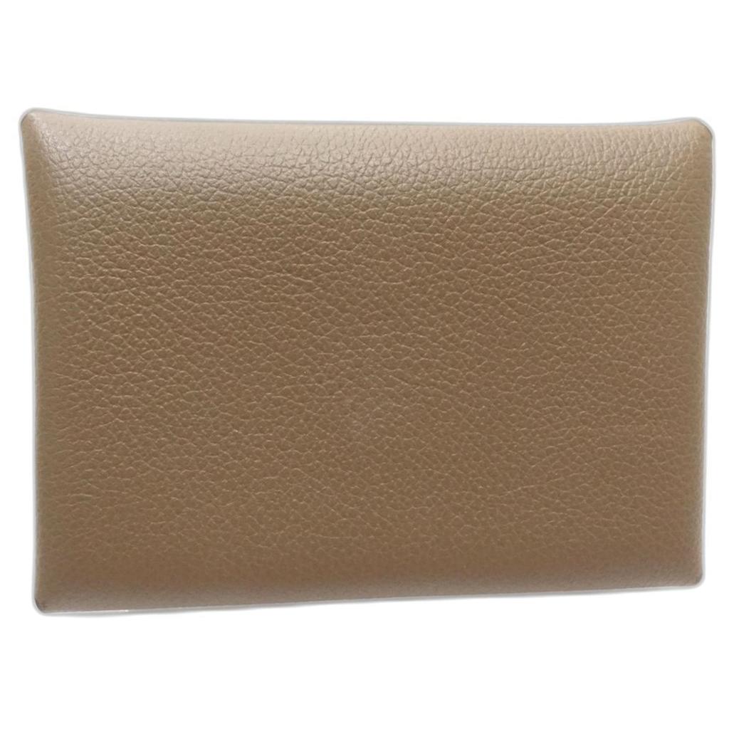 Hermes Etoupe Chevre Myzore Leather Coin Purse/Coin Case (Pre-Owned)