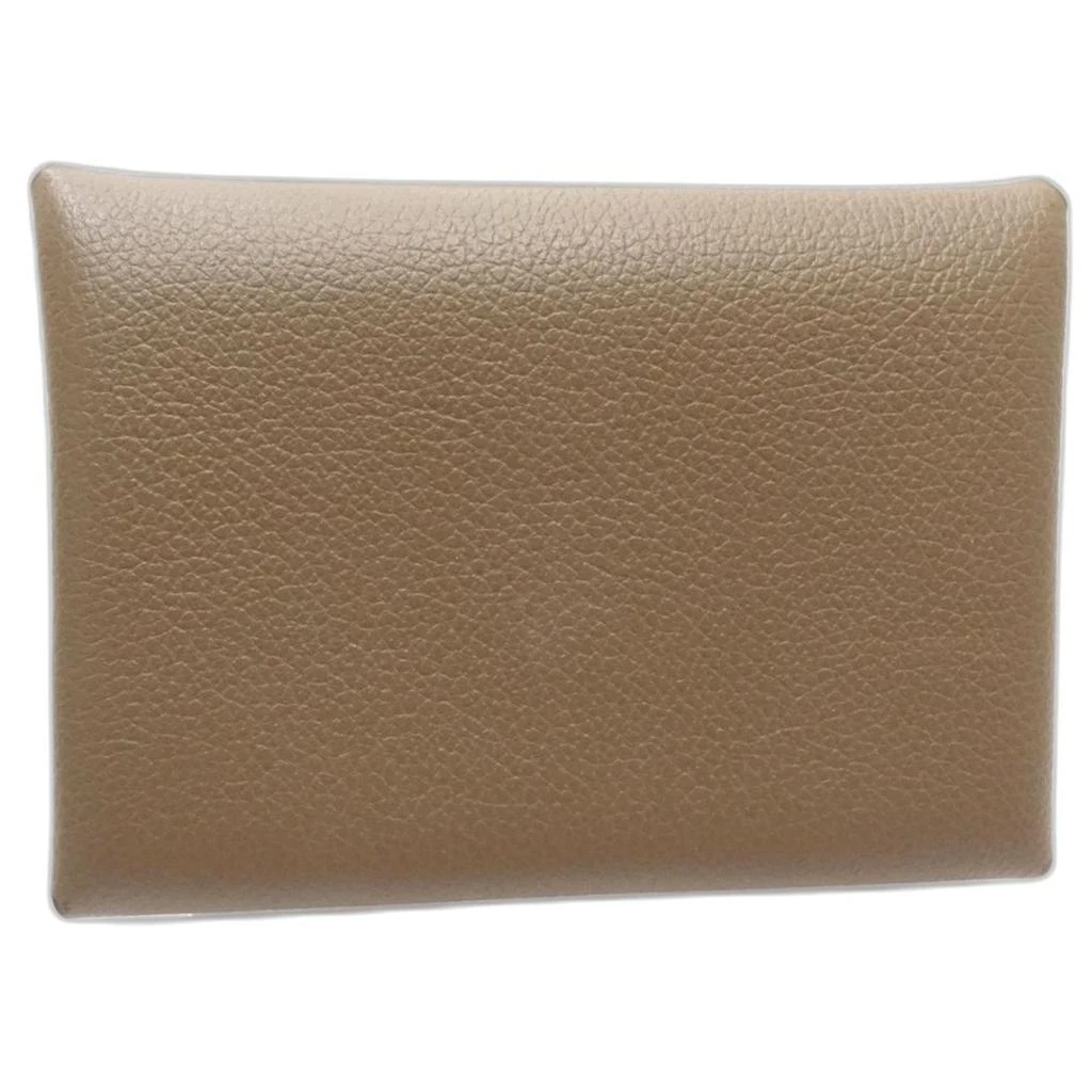 Hermes Etoupe Chevre Myzore Leather Coin Purse/Coin Case (Pre-Owned) 2