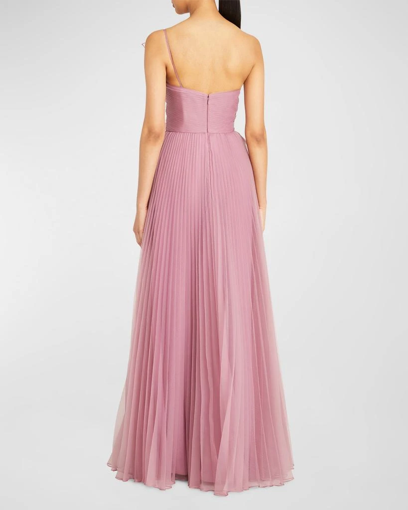 Theia Delphine Pleated Organza A-Line Gown 4