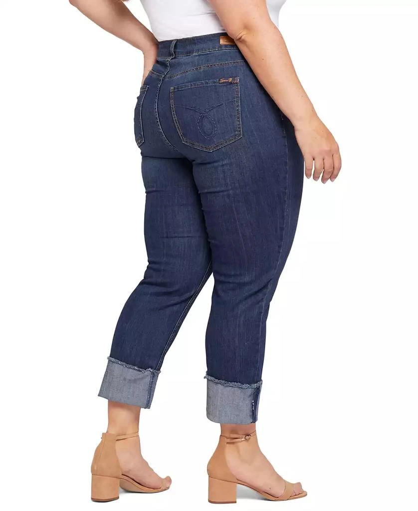 Seven7 Plus Size High Rise Slim Straight Cuff Jeans 4