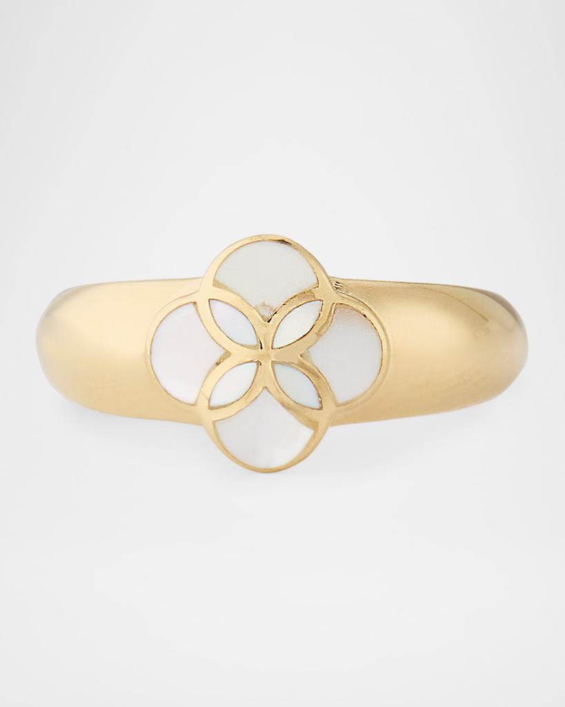 Jan Leslie White Mother of Pearl Petal Band Ring