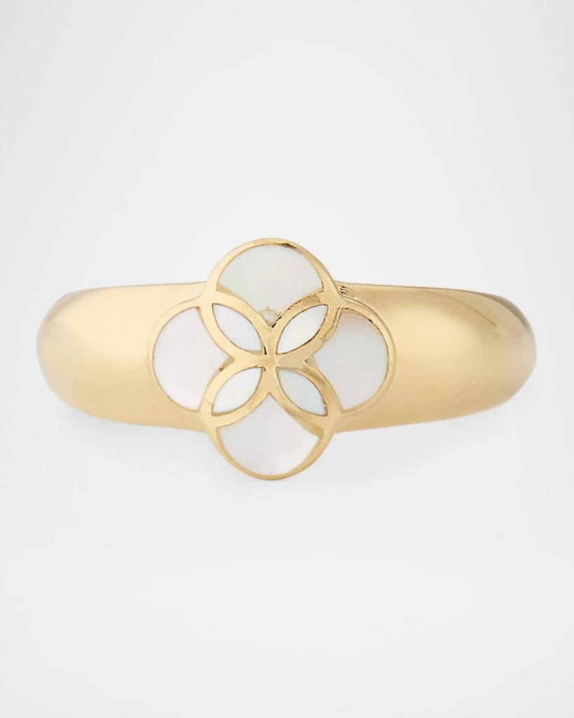 Jan Leslie White Mother of Pearl Petal Band Ring 1