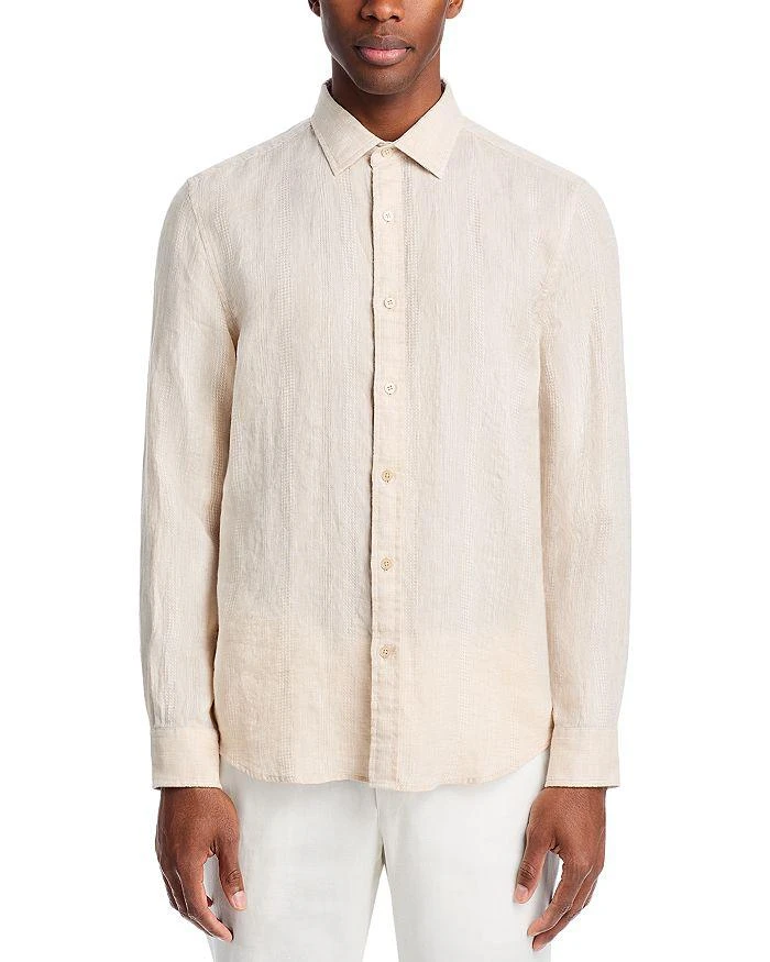 The Men's Store at Bloomingdale's Tonal Stitch Standard Fit Linen Shirt - Exclusive 3