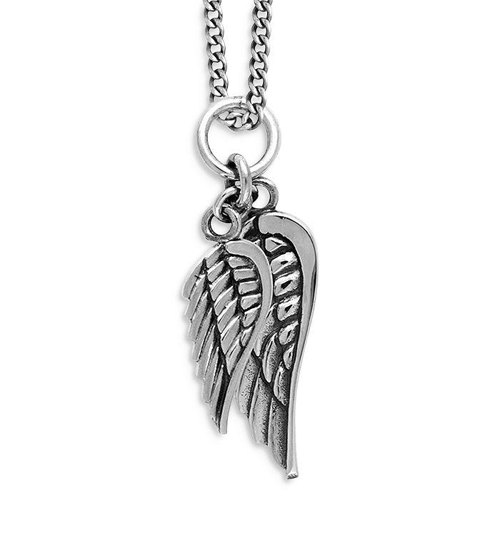 King Baby Double Wing Pendant Necklace, 24"