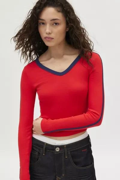BDG BDG Too Perfect Long Sleeve V-Neck Tee 1