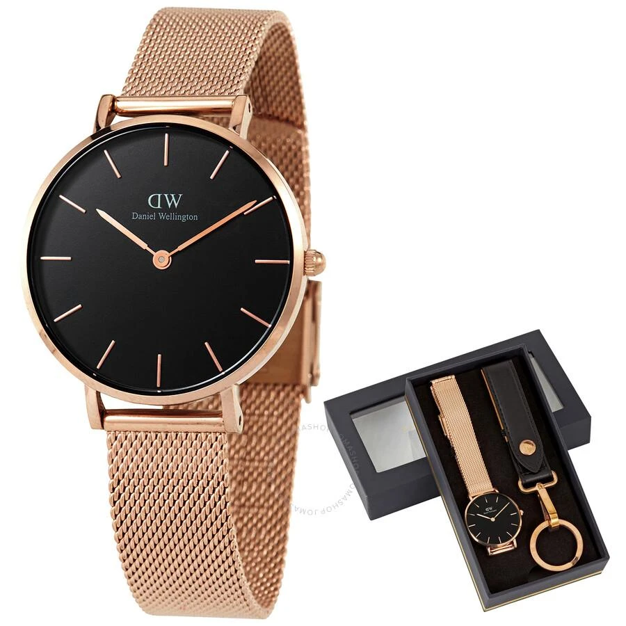 Daniel Wellington Quartz Black Dial Ladies Watch and Keyring Set DW00300118 1