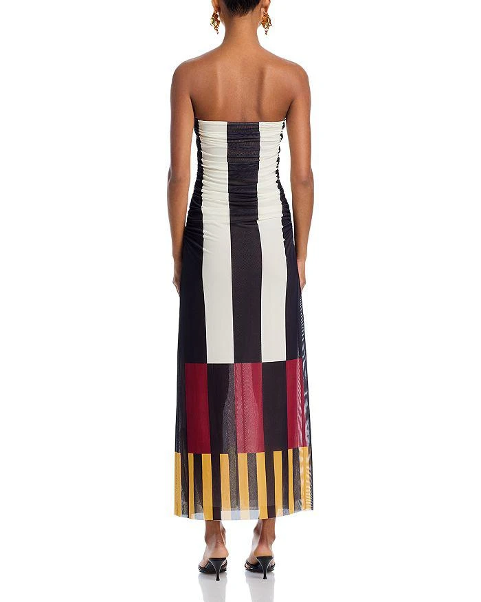 jacquard halter neckline floral lace up maxi dress Jewel Badgley Mischka Naya V-Neck Halter Maxi Dress - 6