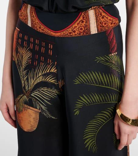 JOHANNA ORTIZ Printed high-rise silk wide-leg pants 4