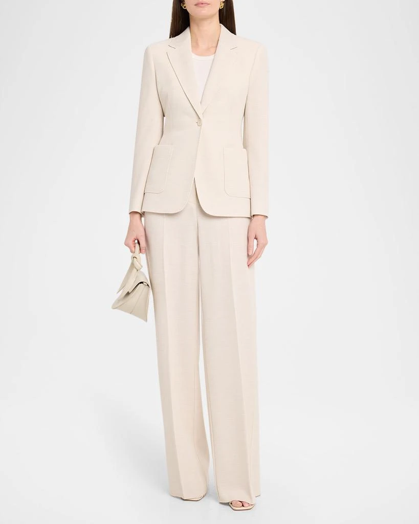 Max Mara Utilita Single-Button Wool Pique Blazer 2